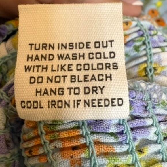 Cottage Core Crop Top Women‎ Lg Floral Tie Smock Milk Maid Feminine Prairie Mine - Picture 4 of 8